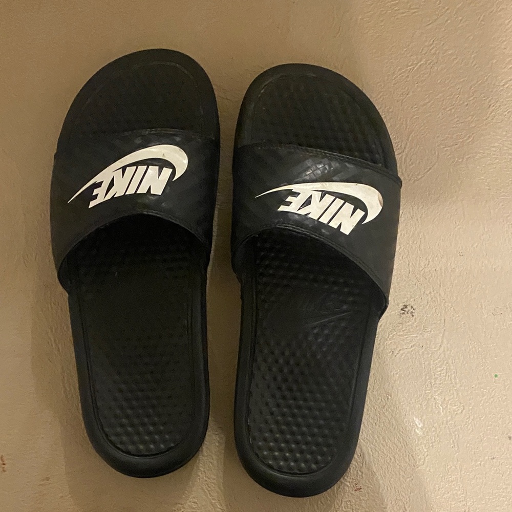 Nike Black and White Slides